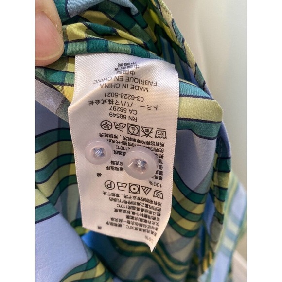 Tommy Bahamas Mens L Cubanita Starlight Green/blue Checkered Button Down Shirt - Picture 11 of 14